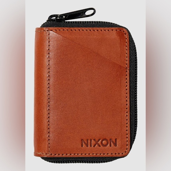 Nixon Other - Nixon Orbit Zip Card Leather Wallet, saddle